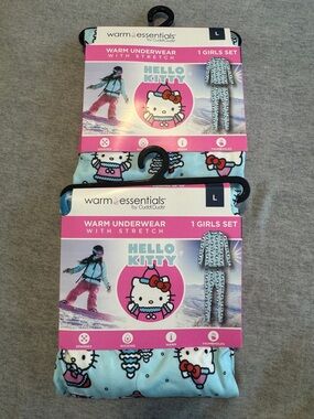 Hello Kitty Girls' Light Blue Matching Thermal Set - L warm essentials 10/12